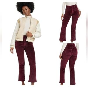NWT High-Rise‎ Ankle Boot Cut Burgundy Super Stretch Corduroy Various Sizes